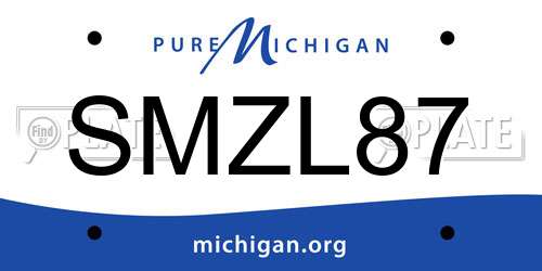 SMZL87 Michigan License Plate