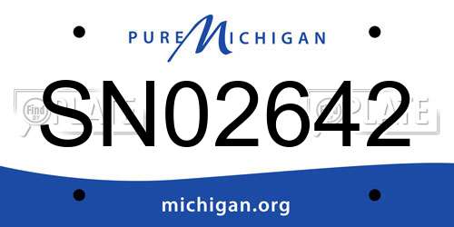 SN02642 Michigan License Plate