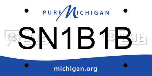 SN1B1B Michigan License Plate