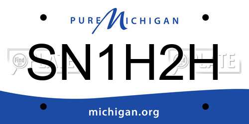 SN1H2H Michigan License Plate