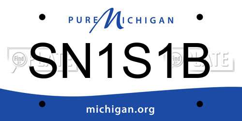 SN1S1B Michigan License Plate