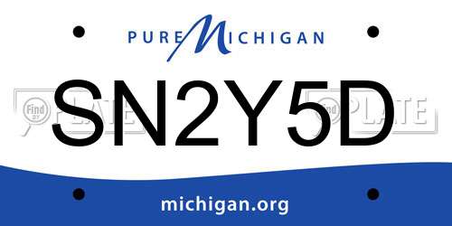 SN2Y5D Michigan License Plate