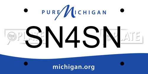 SN4SN Michigan License Plate