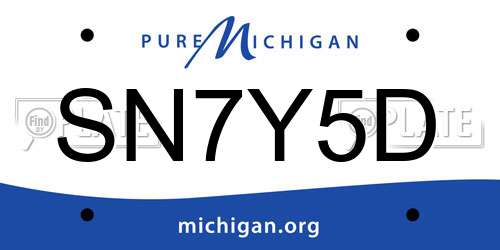 SN7Y5D Michigan License Plate