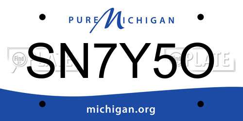 SN7Y5O Michigan License Plate