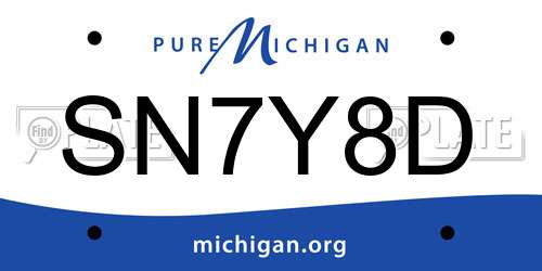 SN7Y8D Michigan License Plate