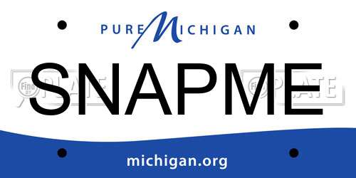 SNAPME Michigan License Plate