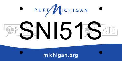 SNI51S Michigan License Plate
