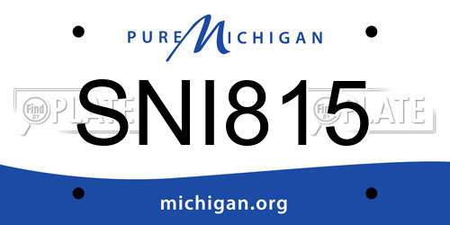 SNI815 Michigan License Plate