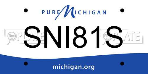 SNI81S Michigan License Plate