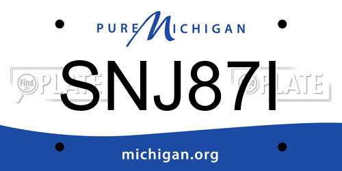 SNJ87I Michigan License Plate