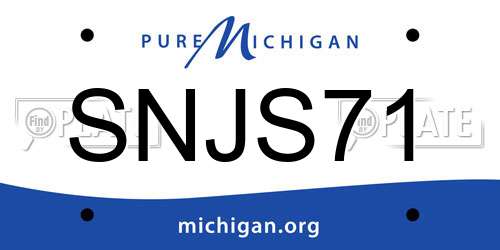 SNJS71 Michigan License Plate