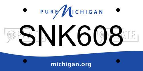 SNK608 Michigan License Plate