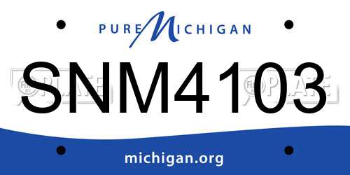 SNM4103 Michigan License Plate