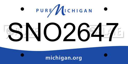 SNO2647 Michigan License Plate