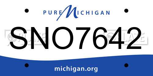 SNO7642 Michigan License Plate
