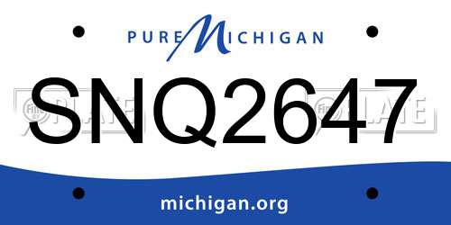 SNQ2647 Michigan License Plate