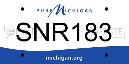 SNR183 Michigan License Plate
