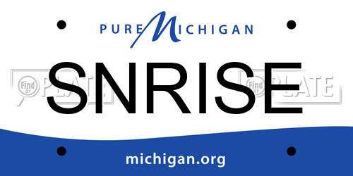 SNRISE Michigan License Plate