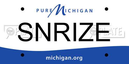 SNRIZE Michigan License Plate