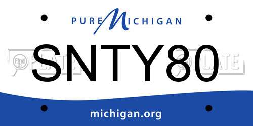 SNTY80 Michigan License Plate