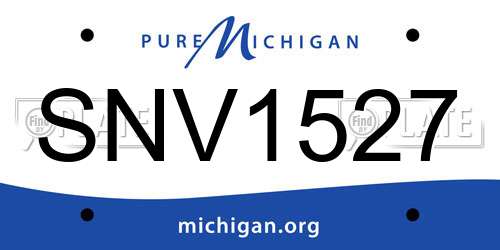 SNV1527 Michigan License Plate