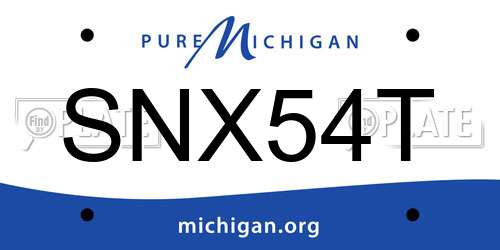 SNX54T Michigan License Plate