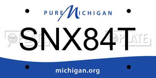 SNX84T Michigan License Plate