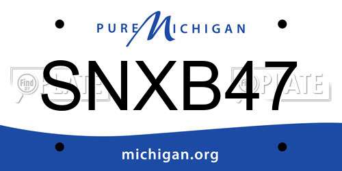 SNXB47 Michigan License Plate