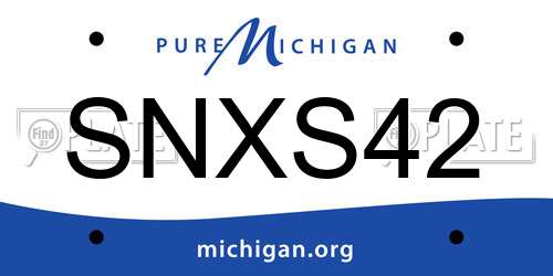 SNXS42 Michigan License Plate