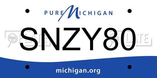 SNZY80 Michigan License Plate