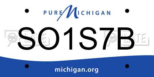 SO1S7B Michigan License Plate