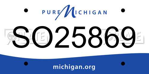 SO25869 Michigan License Plate