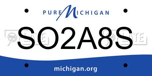 SO2A8S Michigan License Plate