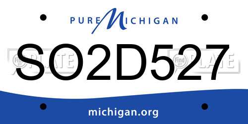 SO2D527 Michigan License Plate