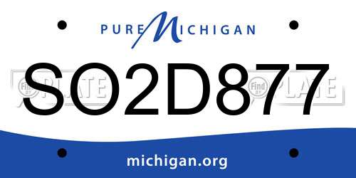 SO2D877 Michigan License Plate