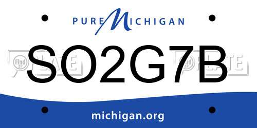 SO2G7B Michigan License Plate
