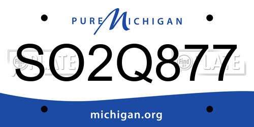 SO2Q877 Michigan License Plate