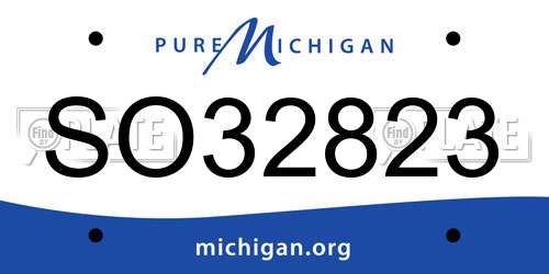 SO32823 Michigan License Plate