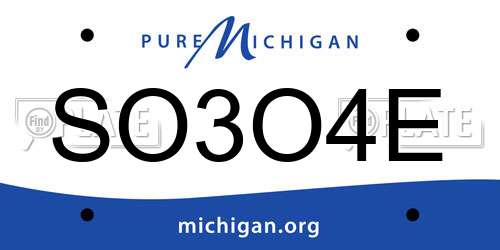 SO3O4E Michigan License Plate