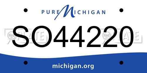 SO44220 Michigan License Plate