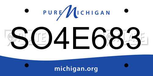 SO4E683 Michigan License Plate
