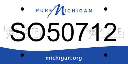 SO50712 Michigan License Plate