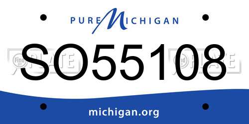 SO55108 Michigan License Plate