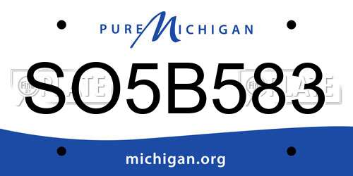 SO5B583 Michigan License Plate