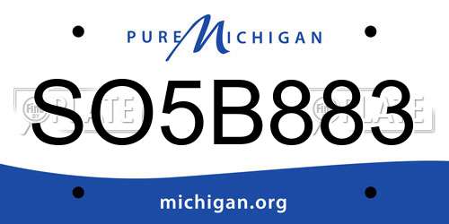 SO5B883 Michigan License Plate