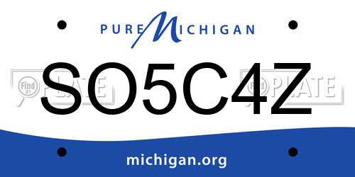 SO5C4Z Michigan License Plate