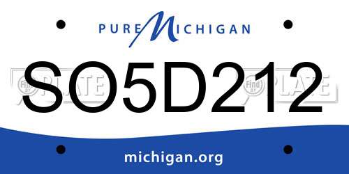 SO5D212 Michigan License Plate