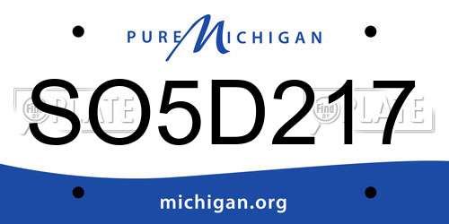 SO5D217 Michigan License Plate