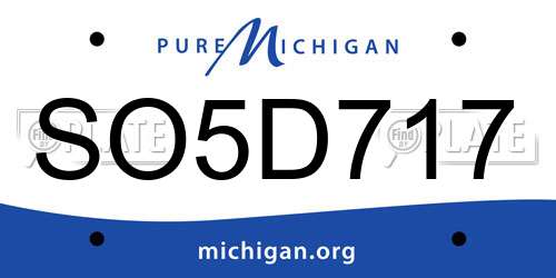 SO5D717 Michigan License Plate